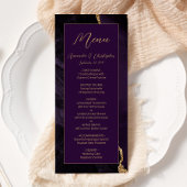 Moderne Paarse Agaat Plum Bruiloft Menu