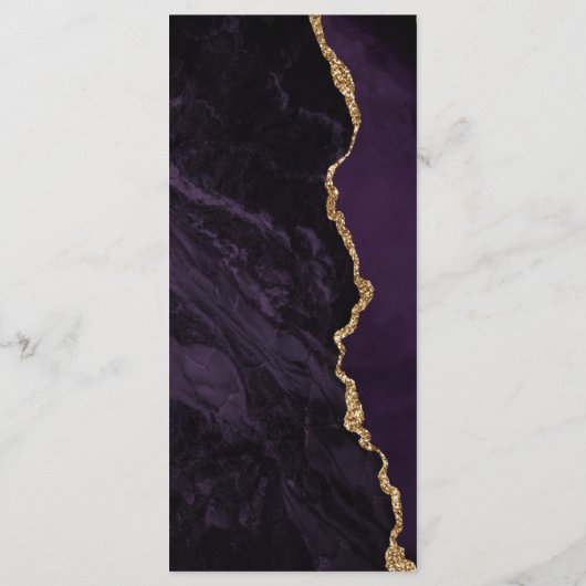 Moderne Paarse Agaat Plum Bruiloft Menu (Achterkant)