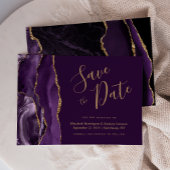 Moderne Paarse Agaat Plum Save the Date Kaart