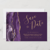 Moderne Paarse Agaat Plum Save the Date Kaart (Voorkant)