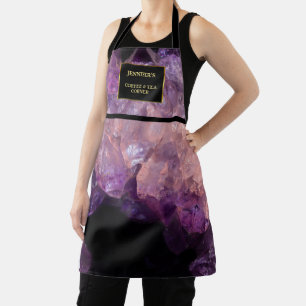 Moderne paarse amethyst professionele monogram apr schort