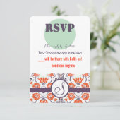 Moderne Paarse Aqua Mint Modern Typography Wedding (Staand voorkant)