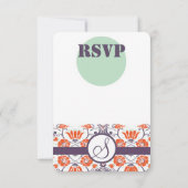 Moderne Paarse Aqua Mint Modern Typography Wedding (Achterkant)