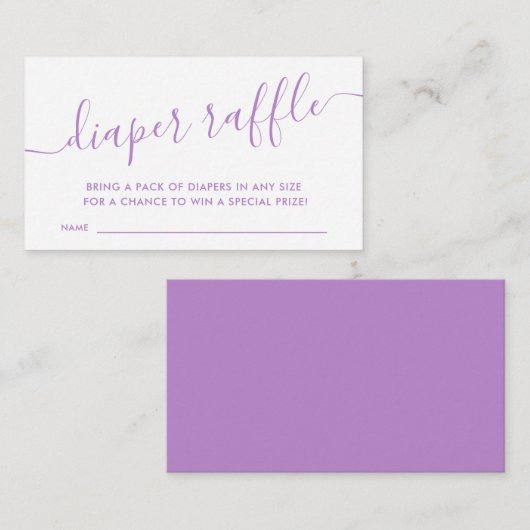 Moderne Paarse Baby, diapluertapes Informatiekaartje (Voorkant / Achterkant)