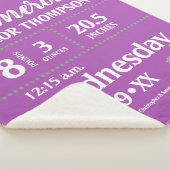 Moderne Paarse Baby geboorte Stat Nursery Sherpa Deken (3/4)