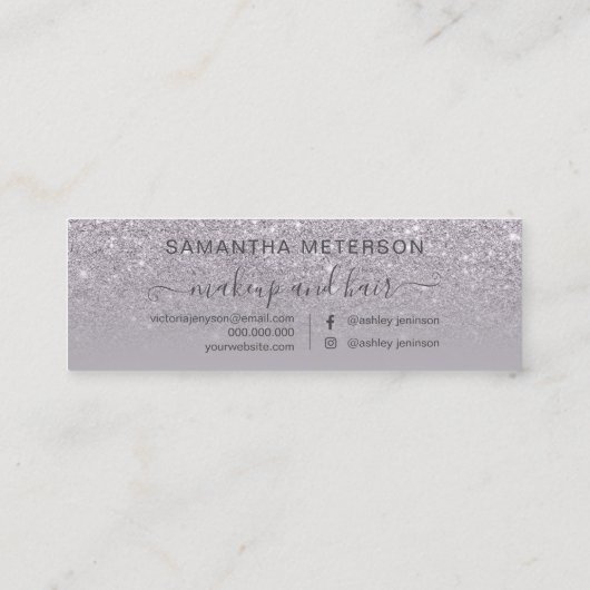 Moderne paarse benoeming mini visitekaartje (Achterkant)