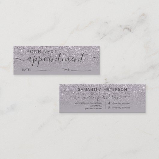 Moderne paarse benoeming mini visitekaartje (Voorkant / Achterkant)