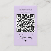 Moderne paarse bestelling bedankt QR-code Visitekaartje (Achterkant)