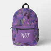 Moderne Paarse bladeren Camo Pattern Girly Bedrukte Rugzak (Voorkant)