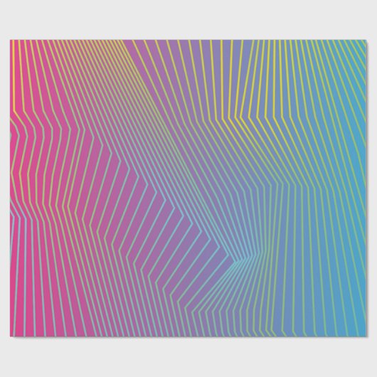 Moderne Paarse blauwe ombre met strepen Cadeaupapier (Vlak)