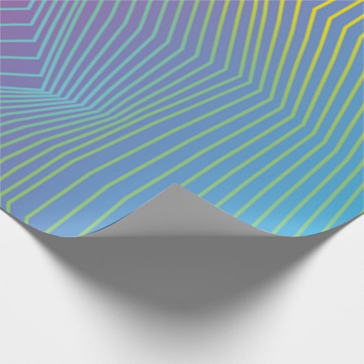 Moderne Paarse blauwe ombre met strepen Cadeaupapier (Hoek)