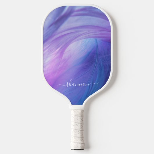 Moderne Paarse blauwe roze kalligrafie Pickleball Paddle (Voorkant)
