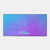 Moderne Paarse Blauwgroen Blauwe Glitter Ombre gep Bureaumat (Voorkant)