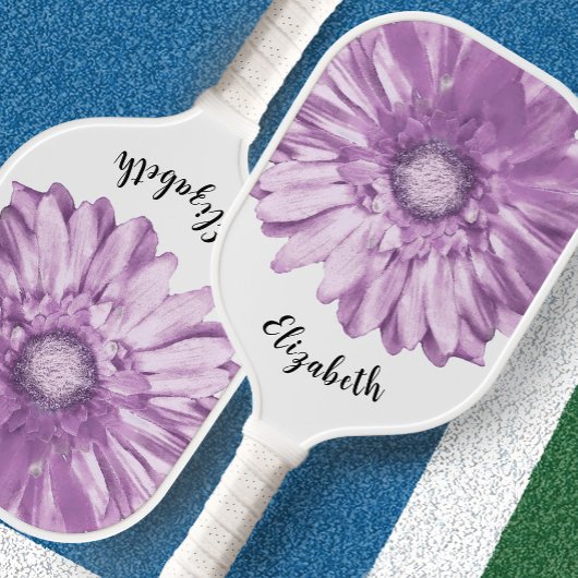 Moderne paarse bloem aangepaste naam pickleball-pa pickleball paddle