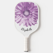Moderne paarse bloem aangepaste naam pickleball-pa pickleball paddle (Achterkant)