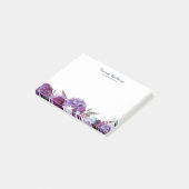 Moderne Paarse Bloem Naam Post-it® Notes (Schuin)