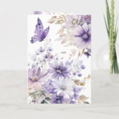 Moderne paarse bloemen foto Moederdag kaart (Achterkant)