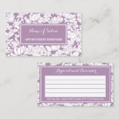 Moderne Paarse Bloemen Girly Afspraak Herinnering Afsprakenkaartje (Voorkant / Achterkant)