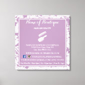Moderne Paarse Bloemen Girly Salon Informatie Sign Canvas Afdruk (Voorkant)