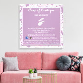 Moderne Paarse Bloemen Girly Salon Informatie Sign Canvas Afdruk (Insitu (Woonkamer))