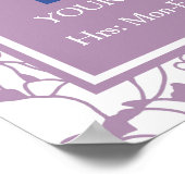 Moderne Paarse Bloemen Girly Salon Informatie Sign Poster (Hoek)