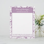 Moderne Paarse Bloemen Meisje Beauty Boutique Briefhoofd (Staand voorkant)