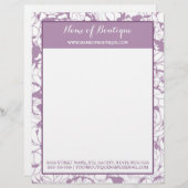 Moderne Paarse Bloemen Meisje Beauty Boutique Briefhoofd (Voorkant / Achterkant)