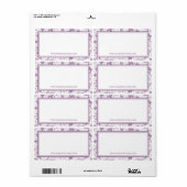 Moderne Paarse Bloemen Meisje Beauty Boutique Webs Etiket (Full Sheet)
