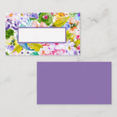 Moderne Paarse Bloemen Romantische Bruiloft Plaats Plaatskaartje (Voorkant / Achterkant)