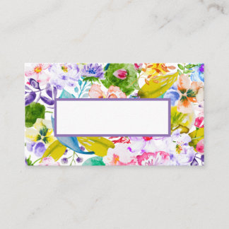 Moderne Paarse Bloemen Romantische Bruiloft Plaats Plaatskaartje