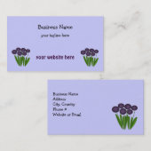 Moderne paarse bloemen visitekaartje (Voorkant / Achterkant)
