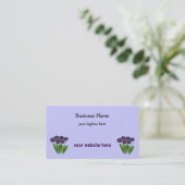 Moderne paarse bloemen visitekaartje (Staand voorkant)