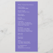 Moderne paarse bloemenelegantie programmakaart (Achterkant)