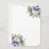 Moderne Paarse bloemenfoto in liefdevolle herinner Kaart (Achterkant)