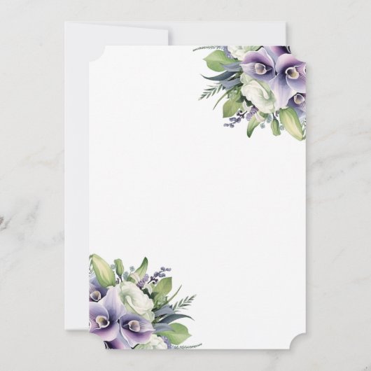 Moderne Paarse bloemenfoto in liefdevolle herinner Kaart (Achterkant)