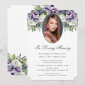 Moderne Paarse bloemenfoto in liefdevolle herinner Kaart (Voorkant / Achterkant)