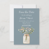 Moderne paarse bloemenpot Save The Date kaart (Voorkant)