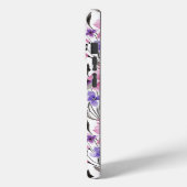 Moderne Paarse bloementeelt in roze Waterverf Case-Mate iPhone Case (Achterkant / Links)