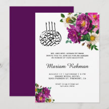 Moderne paarse bloemige Aqiqah voor babymeisjes