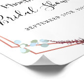 Moderne Paarse Bloemige Bruidsdouche Welkom Poster (Hoek)