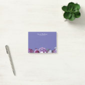 Moderne Paarse Bloemige Gepersonaliseerde Naam Post-it® Notes (Kantoor)
