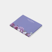 Moderne Paarse Bloemige Gepersonaliseerde Naam Post-it® Notes (Schuin)