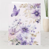 Moderne paarse bloemige Moederdagkaart Kaart (Achterkant)