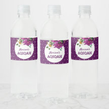 Moderne paarse bloemige polka stippen Aqiqah