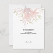 Moderne Paarse Blush Boho Bloemen Kaart (Achterkant)