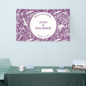 Moderne Paarse botanische bruiloft Spandoek (Beurs)