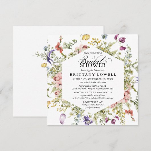 Moderne Paarse botanische wilde Vrijgezellenfeest Kaart (Voorkant / Achterkant)