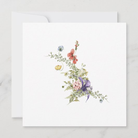 Moderne Paarse botanische wilde Vrijgezellenfeest Kaart (Achterkant)