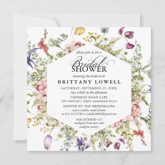 Moderne Paarse botanische wilde Vrijgezellenfeest Kaart (Voorkant)