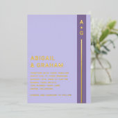 Moderne Paarse bruiloft Folie uitnodiging (Staand Voorkant)